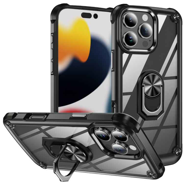 TPU + PC Lens Protection Phone Case with Ring Holder, For iPhone 16 Pro Max, For iPhone 16 Pro, For iPhone 16 Plus, For iPhone 16