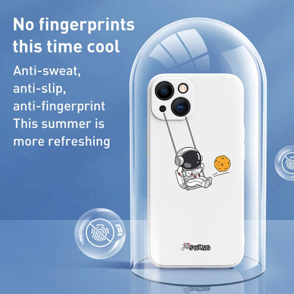 Astronaut Swinging Pattern TPU Phone Case, For iPhone XS / X, For iPhone XR, For iPhone XS Max, For iPhone 8 Plus / 7 Plus
