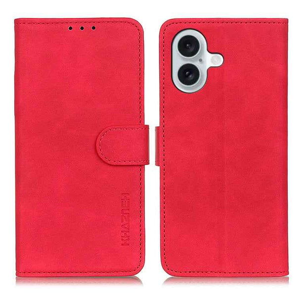 KHAZNEH Retro Texture Leather Phone Case, For iPhone 16 Pro, For iPhone 16 Plus, For iPhone 16, For iPhone 15 Pro Max, For iPhone 15 Pro, For iPhone 15 Plus
