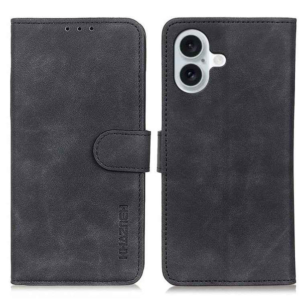 KHAZNEH Retro Texture Leather Phone Case, For iPhone 16 Pro, For iPhone 16 Plus, For iPhone 16, For iPhone 15 Pro Max, For iPhone 15 Pro, For iPhone 15 Plus