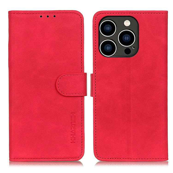 KHAZNEH Retro Texture Leather Phone Case, For iPhone 16 Pro, For iPhone 16 Plus, For iPhone 16, For iPhone 15 Pro Max, For iPhone 15 Pro, For iPhone 15 Plus