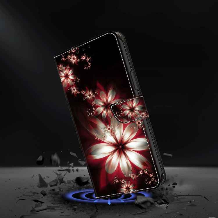 For iPhone 15 Pro Max Crystal 3D Shockproof Protective Leather Phone Case(Fantastic Flower)