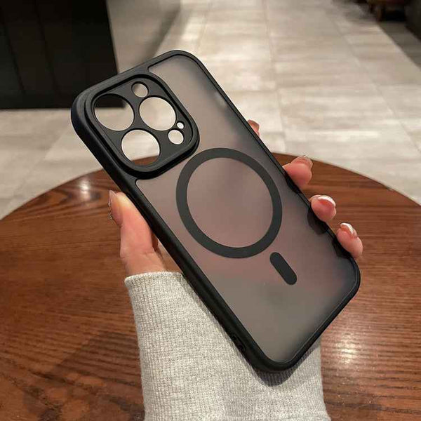 For iPhone 15 Plus MagSafe Magnetic TPU Hybrid PC Phone Case(Black)