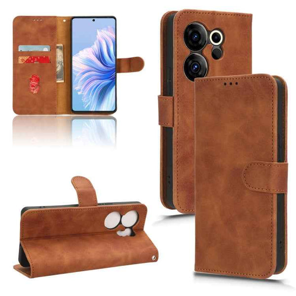 Skin Feel Magnetic Flip Leather Phone Case, For Tecno Pova 5, For Tecno Camon 20 Premier
