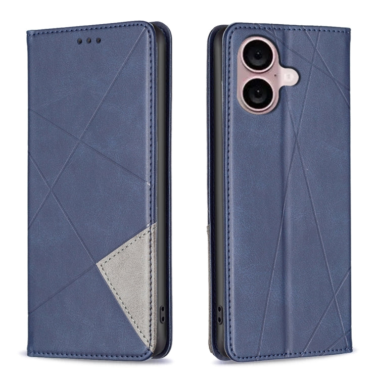 Rhombus Texture Magnetic Leather Phone Case