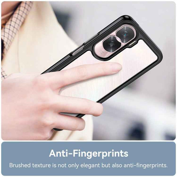 For Honor 90 Lite Colorful Series Acrylic Hybrid TPU Phone Case(Black)