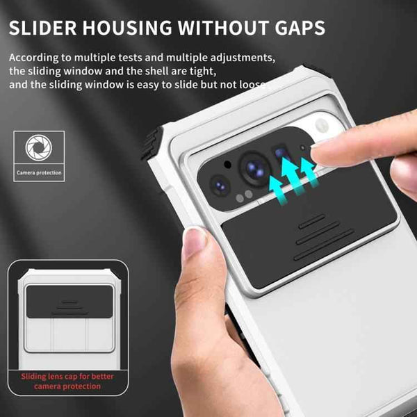 Stereoscopic Holder Sliding Camshield Phone Case, For Google Pixel 9 Pro XL, For Google Pixel 9 Pro, For Google Pixel 8 Pro