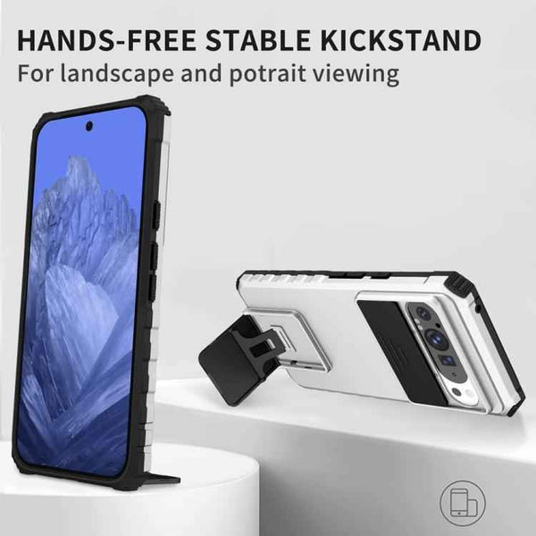 Stereoscopic Holder Sliding Camshield Phone Case, For Google Pixel 9 Pro XL, For Google Pixel 9 Pro, For Google Pixel 8 Pro