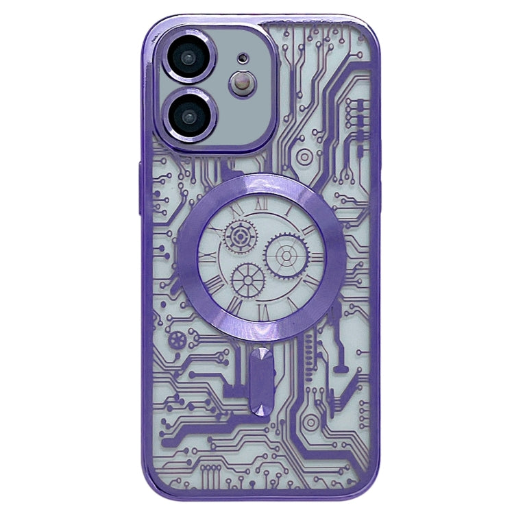 Electroplated Circuit Board Pattern MagSafe Phone Case, For iPhone 13, For iPhone 12, For iPhone 12 Pro Max