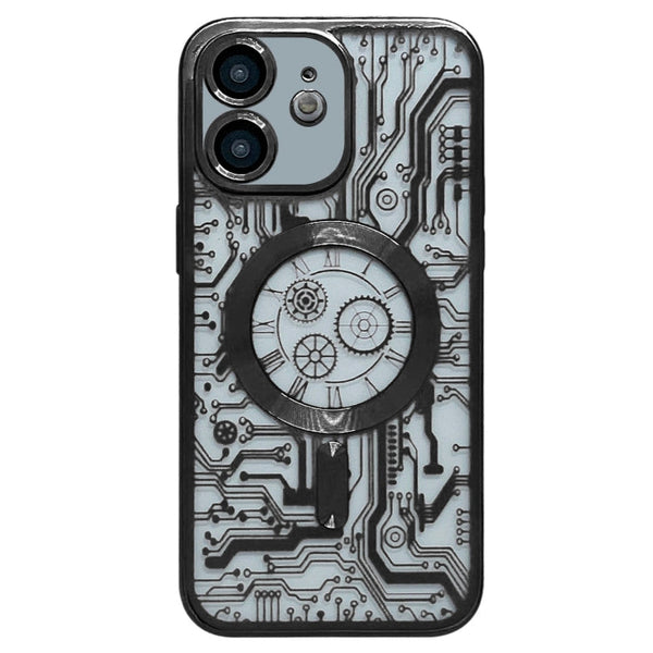 Electroplated Circuit Board Pattern MagSafe Phone Case, For iPhone 13, For iPhone 12, For iPhone 12 Pro Max