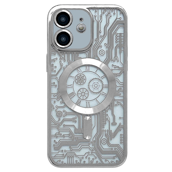 Electroplated Circuit Board Pattern MagSafe Phone Case, For iPhone 13, For iPhone 12, For iPhone 12 Pro Max