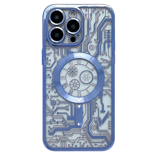 Electroplated Circuit Board Pattern MagSafe Phone Case, For iPhone 13, For iPhone 12, For iPhone 12 Pro Max