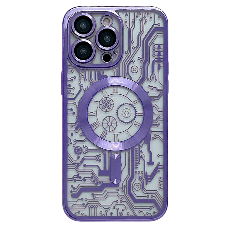 Electroplated Circuit Board Pattern MagSafe Phone Case, For iPhone 13, For iPhone 12, For iPhone 12 Pro Max