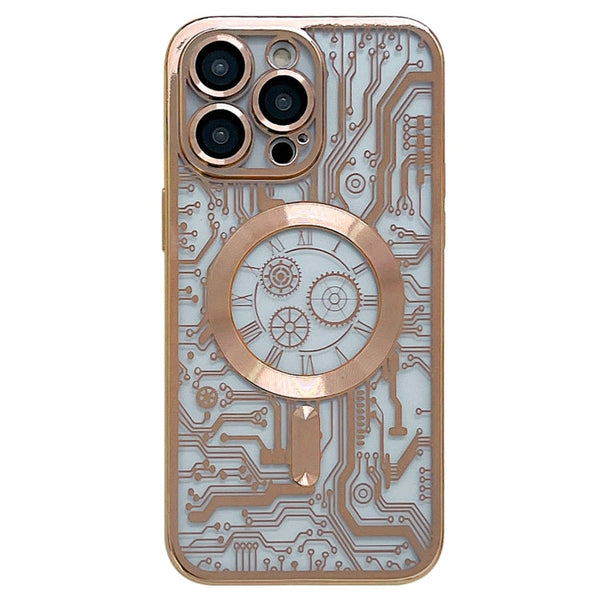 Electroplated Circuit Board Pattern MagSafe Phone Case, For iPhone 13, For iPhone 12, For iPhone 12 Pro Max
