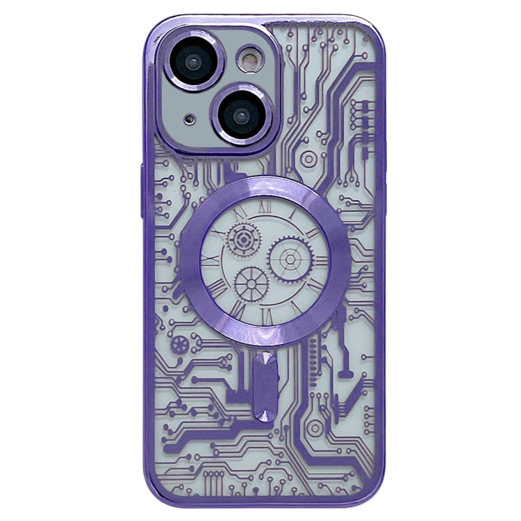 Electroplated Circuit Board Pattern MagSafe Phone Case, For iPhone 13, For iPhone 12, For iPhone 12 Pro Max