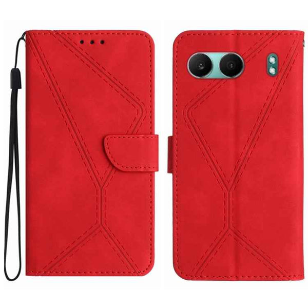 Stitching Embossed Leather Phone Case, For OnePlus 13T, For OnePlus 13R, For OnePlus 13, For OnePlus Nord 4 5G
