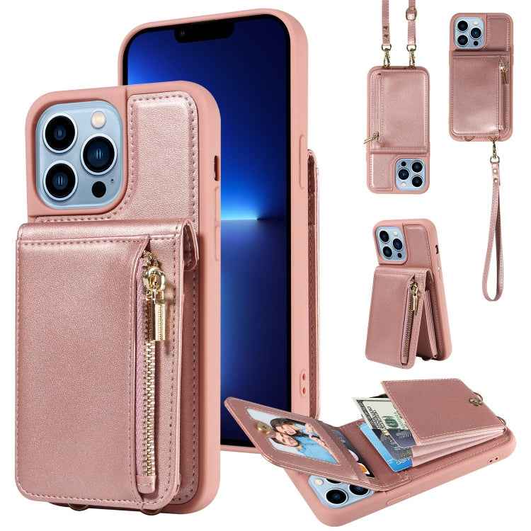 Crossbody Lanyard Zipper Wallet Leather Phone Case, For iPhone SE 2022/ 7 / 8, For iPhone 13 Pro Max, For iPhone 13 Pro, For iPhone 13
