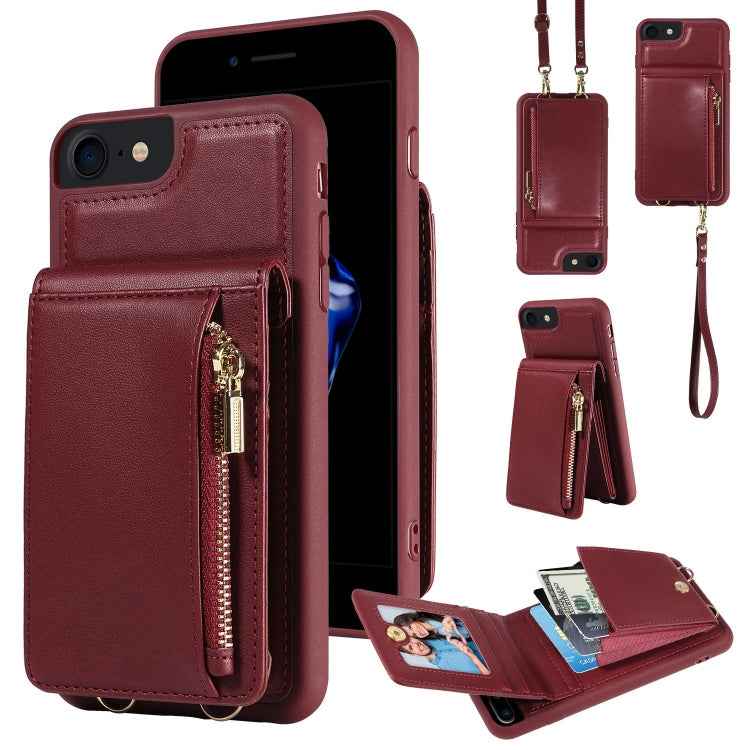 Crossbody Lanyard Zipper Wallet Leather Phone Case, For iPhone SE 2022/ 7 / 8, For iPhone 13 Pro Max, For iPhone 13 Pro, For iPhone 13