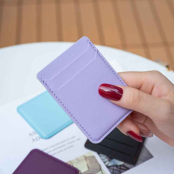 BFK12 R20 Texture Card Bag Mobile Phone Back Sticker(Purple)