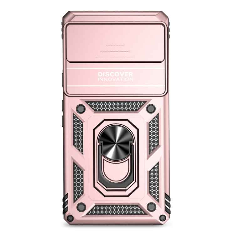For Google Pixel 7a Sliding Camshield Holder Phone Case(Rose Gold)