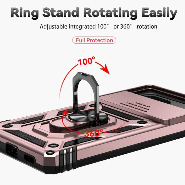 For Google Pixel 7a Sliding Camshield Holder Phone Case(Rose Gold)