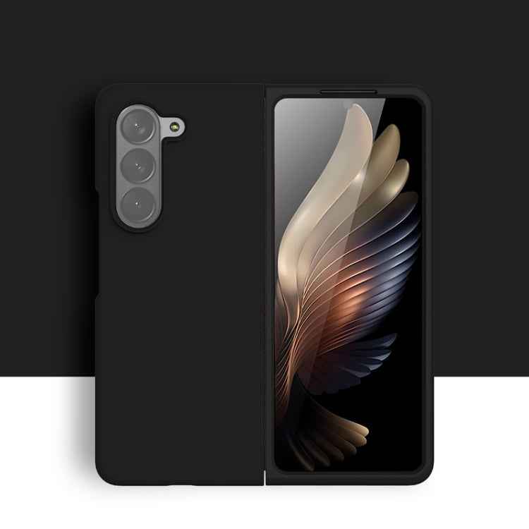 For Samsung Galaxy Z Fold5 Silicone Skin Feel Folding Phone Case(Black)