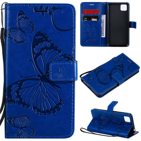 3D Butterflies Embossing Pattern Horizontal Flip Leather Case with Holder & Card Slot & Wallet