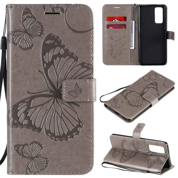 3D Butterflies Embossing Pattern Horizontal Flip Leather Case with Holder & Card Slot & Wallet, For Huawei Y6P, For Huawei Honor 9A, For Huawei Honor 30 Pro / 30 Pro Plus