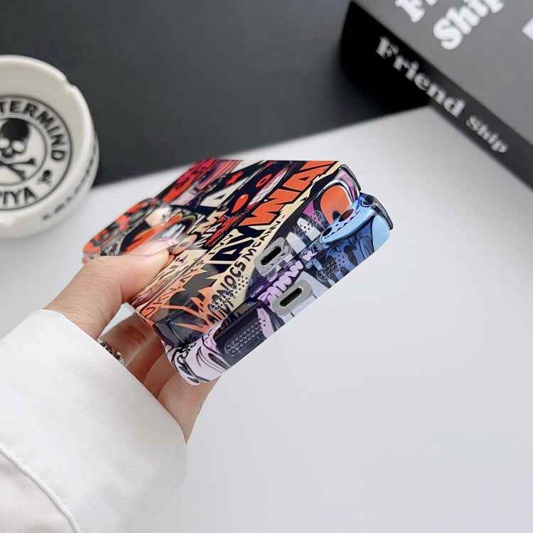 For iPhone XR Painted Pattern Precise Hole PC Phone Case(Orange White Astronaut)