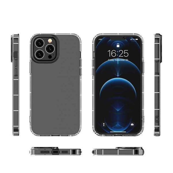 For iPhone 15 Pro Max Airbag Four-Corner Full Coverage Shockproof TPU Phone Case(Transparent)