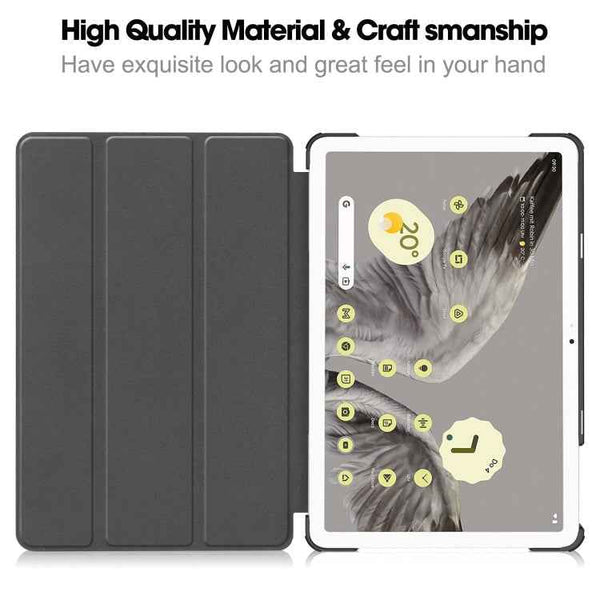 For Google Pixel Tablet Custer Painted 3-Fold Holder Smart Leather Tablet Case(Big Eye Me)