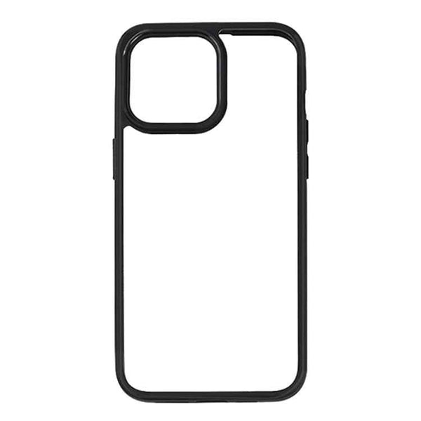 For iPhone 15 Pro Frosted TPU  Transparent PC Phone Case(Black)