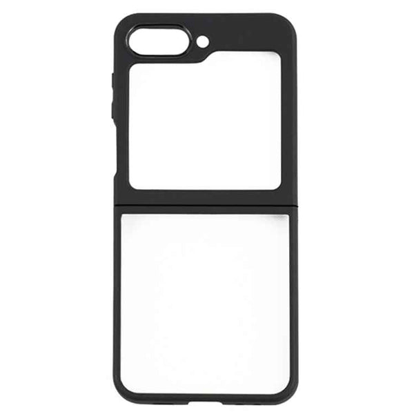 For Samsung Galaxy Z Flip5 Frosted TPU  Transparent PC Phone Case(Black)
