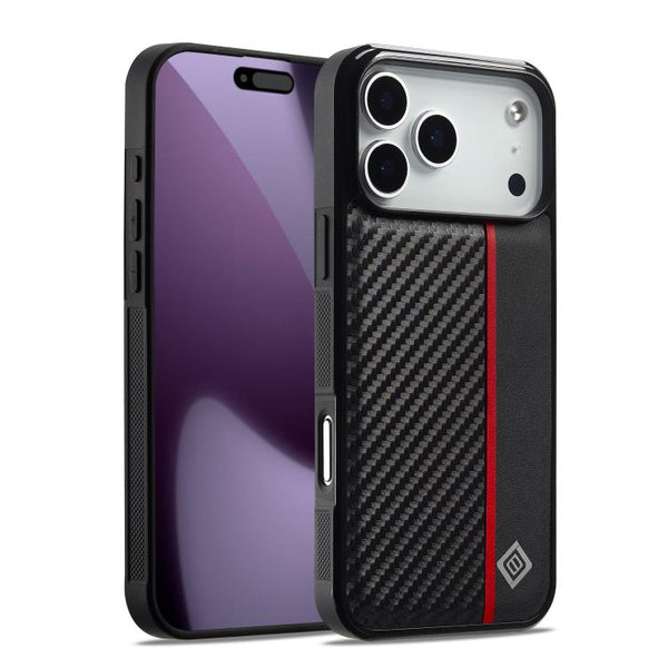 LC.IMEEKE 3 in 1 Carbon Fiber Texture Shockproof Phone Case