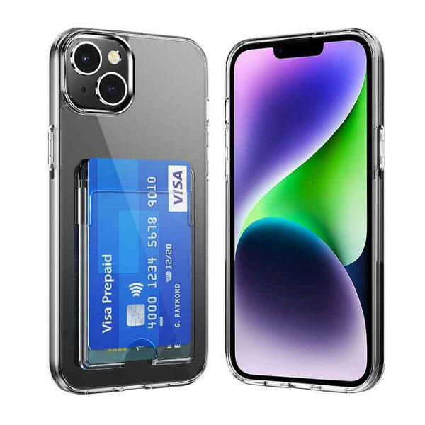 For iPhone 15 Crystal Clear Wallet Air Bag Phone Case(Transparent)