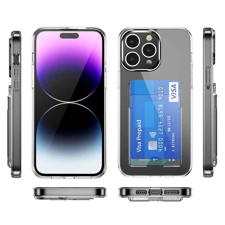 For iPhone 15 Pro Max Crystal Clear Wallet Air Bag Phone Case(Transparent)