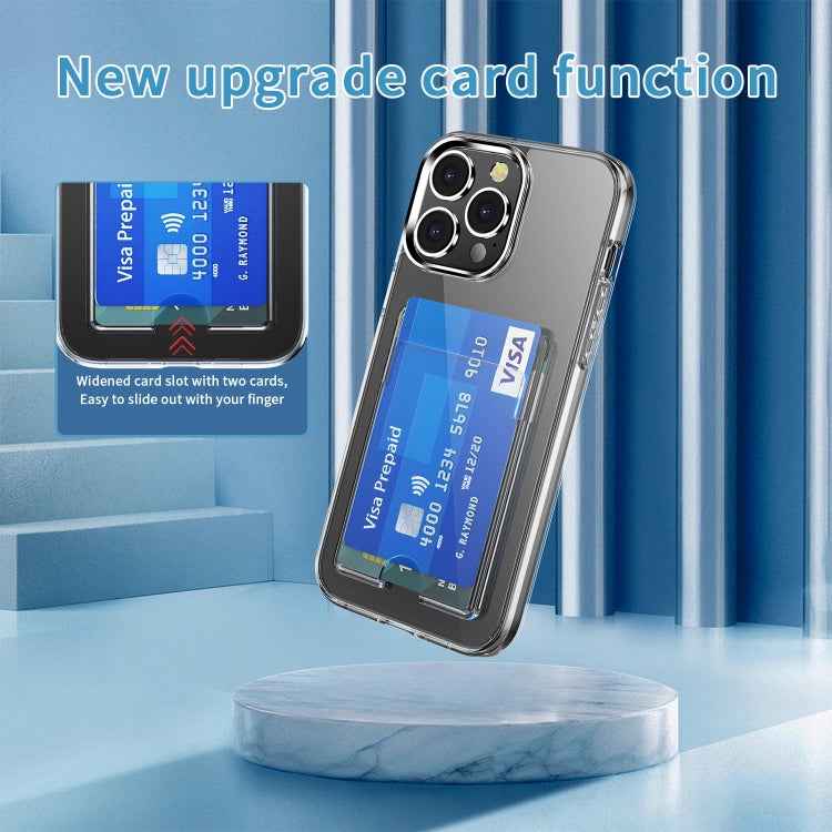 For iPhone 15 Crystal Clear Wallet Air Bag Phone Case(Transparent)