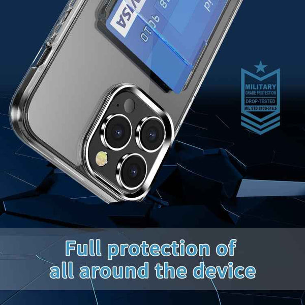 For iPhone 15 Crystal Clear Wallet Air Bag Phone Case(Transparent)