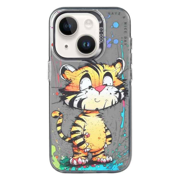 Animal Pattern Oil Painting Series PC + TPU Phone Case, For iPhone 14 Plus