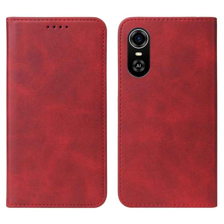 For ZTE Blade A31 Plus Magnetic Closure Leather Phone Case(Red)