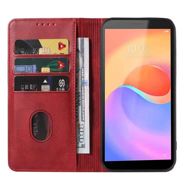 For ZTE Blade A31 Plus Magnetic Closure Leather Phone Case(Red)
