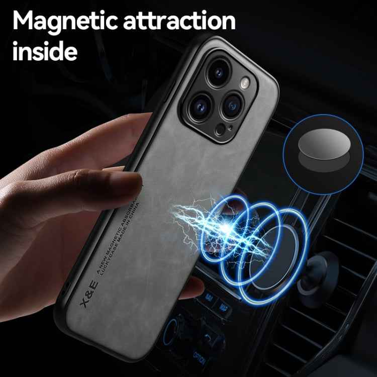 For iPhone 15 Skin Feel Magnetic Leather Back Phone Case(Blue)
