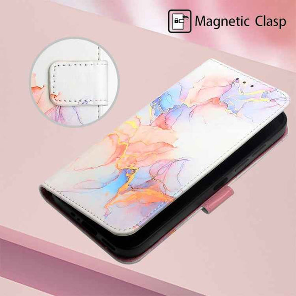 For Samsung Galaxy A25 5G PT003 Marble Pattern Flip Leather Phone Case(Galaxy Marble White LS004)