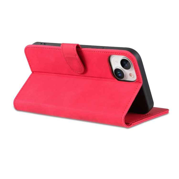 For iPhone 15 AZNS Skin Feel Calf Texture Flip Leather Phone Case(Red)