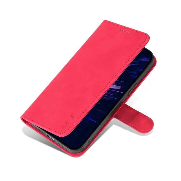 For iPhone 15 AZNS Skin Feel Calf Texture Flip Leather Phone Case(Red)