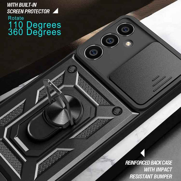 For Samsung Galaxy S23 FE 5G Sliding Camera Cover Design TPU+PC Phone Case(Rose Gold)