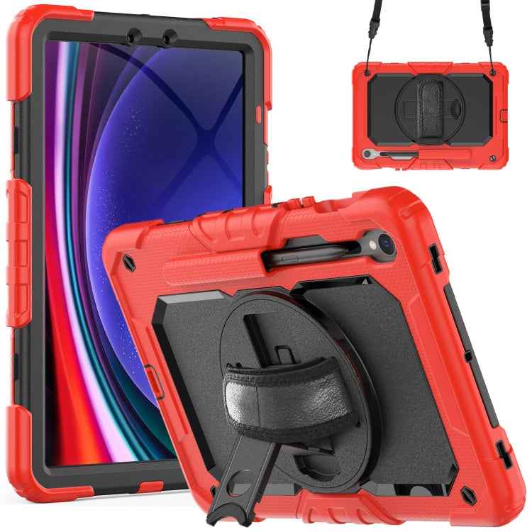 Lucky Wheel Grip Silicone Hybrid PC Tablet Case with Shoulder Strap, For Samsung Galaxy Tab S8 / S7