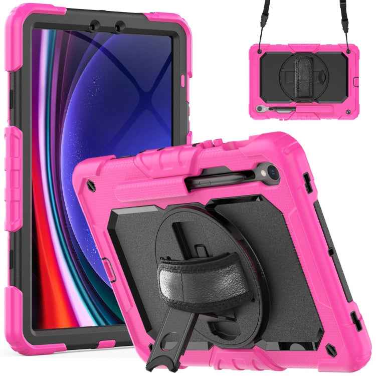 Lucky Wheel Grip Silicone Hybrid PC Tablet Case with Shoulder Strap, For Samsung Galaxy Tab S8 / S7