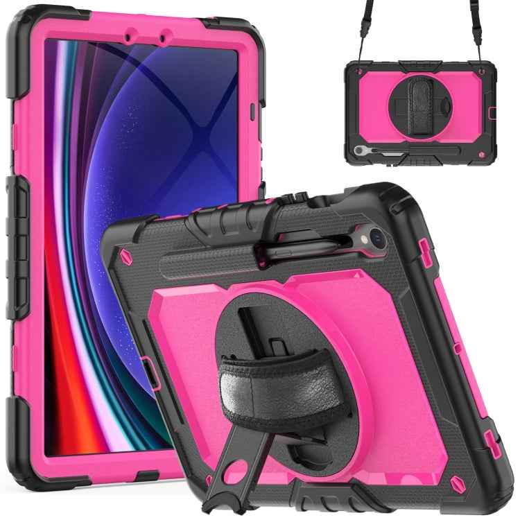 Lucky Wheel Grip Silicone Hybrid PC Tablet Case with Shoulder Strap, For Samsung Galaxy Tab S8 / S7