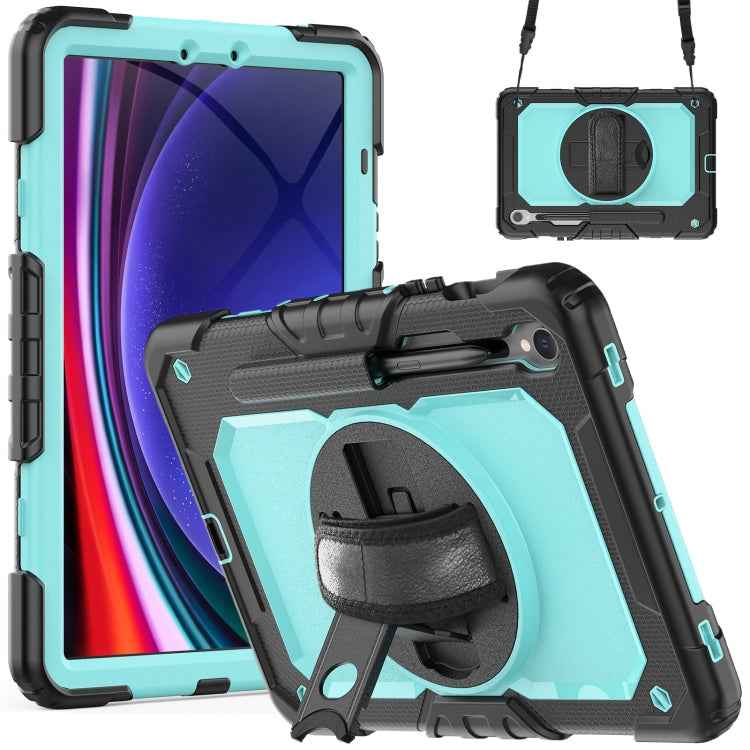 Lucky Wheel Grip Silicone Hybrid PC Tablet Case with Shoulder Strap, For Samsung Galaxy Tab S8 / S7